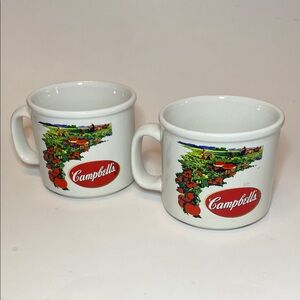 Vintage CAMPBELL’S Ceramic Mugs — Set of 2 | Cottage Kitchen Dinnerware Cozy